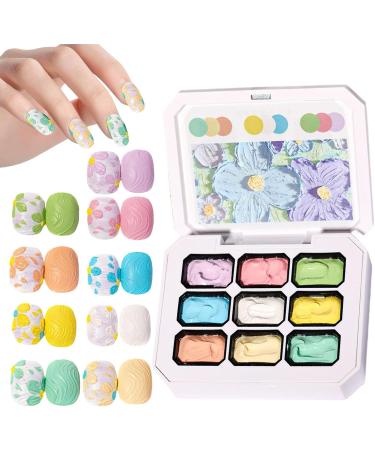  Ceprznvey Paint Gel - Vibrant Color Gel 9 Color Palette for Manicure Decoration Drawing Modeling Sculpting Women and Girls - Buy Online on GoSupps.com