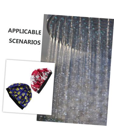 FOMIYES Silk Hair Bonnet Set - Shower Cap Hair Bands for Women - Blue Satin Head Scarf - Shower Accessories for Hair Loss - 2pcs - Buy Online on GoSupps.com