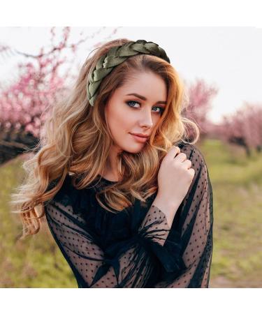 Clinity Vintage Green Braided Headband - Padded Rockabilly Hair Accessories for Women & Girls - Buy Online on GoSupps.com