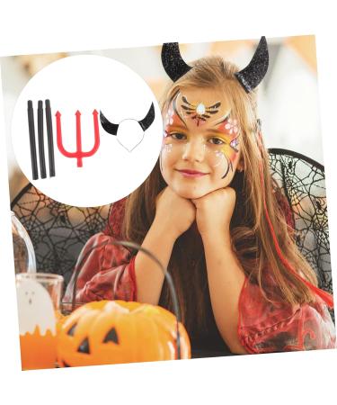 LIFKOME 2 Sets Devil's Horn Buckle Devil Tridents Prop Demon Costume Accessories Kit Devil Accessories for Halloween Costumes Make up Hair Headbands Pitch Fork Devil Costume Plastic - Buy Online on GoSupps.com