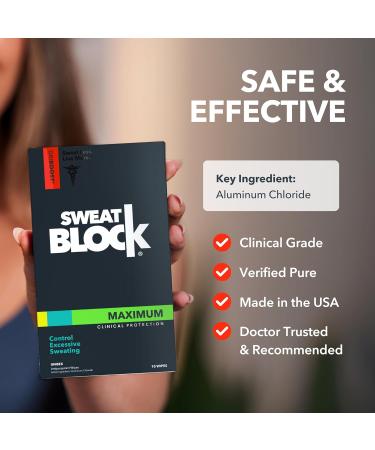 SweatBlock MAX STRENGTH Deodorant System for Women | Hyperhidrosis Aid for Excessive Sweating & Underarm Odor | 10 Wipes + 1 Coconut & Vanilla Deodorant Stick (2.7oz) Coconut Vanilla Deo/Wipe Bundle - Buy Online on GoSupps.com