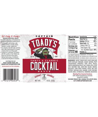 Captain Toady's Classic Cocktail Sauce - Tangy and Delicious | [Brand Name] - Buy Online on GoSupps.com