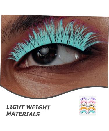 Healeved 5 Pairs Colored False Eyelashes Colors Eye Lashes Fluffy False Eyelashes Colored Cluster Lashes Eyeliner Eyelashes Fake Lashes Individual Fake Eyelashes Kit Imitation - Buy Online on GoSupps.com