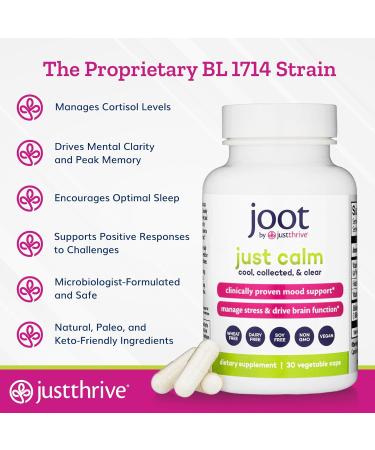 Just Thrive - Just Calm - Cortisol Manager - Calming, Memory, and Mood Support Supplement - Vegan, 30 Calm Capsules 30 Count (Pack of 1) - Buy Online on GoSupps.com