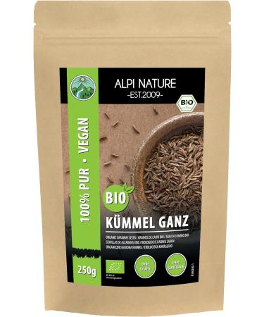 Organic whole caraway caraway seeds in raw food quality from controlled organic cultivation caraway seeds gluten-free lactose-free laboratory-tested vegan (250 GR (8.8oz)) - Buy Online on GoSupps.com