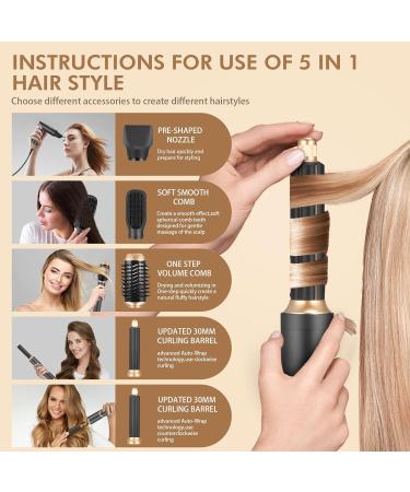 5-in-1 Airstyler Hair Dryer Brush Set - Dry Straighten Curl & Volumize Hair | All Hair Types | Free International Shipping - Buy Online on GoSupps.com