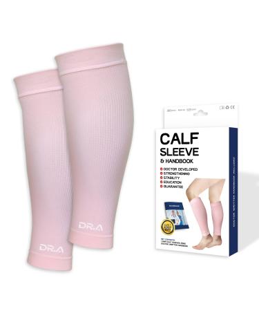 Designed by doctors calf compression cuffs stretchy calf support compression calf protection for pain relief muscle recovery varicose veins knee-high leg support S pink 1 pair Pink Small
