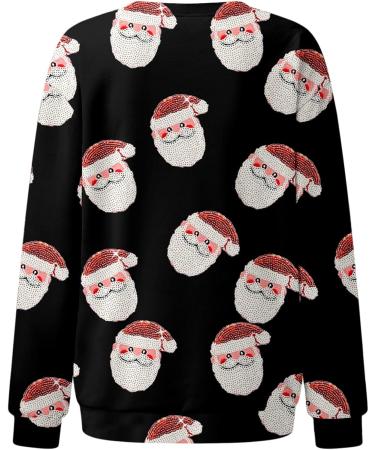 Women's Christmas Sweatshirt Snowman Penguin Print O-Neck Raglan Top - Black M - Buy Online on GoSupps.com