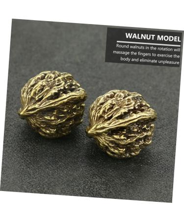 Ibasenice Copper Walnut Figure Brass Decor Foot Massager - Chinese Wenwan Balls for Deep Tissue Muscle Relief - Buy Online on GoSupps.com