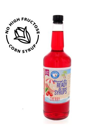 Cherry Hawaiian Snow Cone Syrup | 100% Pure Cane Sugar | Quart (32 Fl Oz) - Ideal for Slushies, Icees, Popsicles, Cocktails, and More! - Buy Online on GoSupps.com