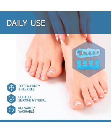 BENNARA Toe Straightener Set - Toe Loop Separator, Toe Crown Separator for Hammer Toe, Bunion Corrector for Men and Women - Blue (US Shoe Size 9.5 and Below) - Buy Online on GoSupps.com