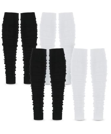 Vicenpal Leg Sleeves Football Calf Compression Sleeves for Men Boys Women Black, White 4 White