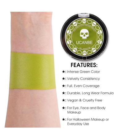 UCANBE Ogre Green Face & Body Paint - Non-Toxic Professional Makeup for Halloween Cosplay & SFX - Perfect for Joker Zombie Witch & Monster Costumes - Buy Online on GoSupps.com