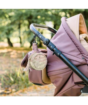 Povanjer Leather Pacifier Case - Durable Pacifier Holder for Diaper Bag | 3.9 Inch Diameter Holds 2 Pacifiers - Stylish & Functional - Buy Online on GoSupps.com