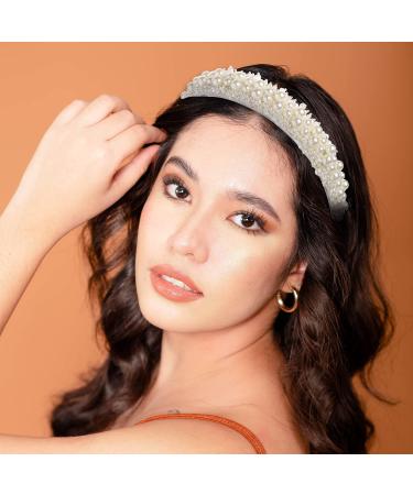 KALIONE Faux Pearl Headband for Women - White Bridal Hair Hoop for Wedding Accessories - Buy Online on GoSupps.com