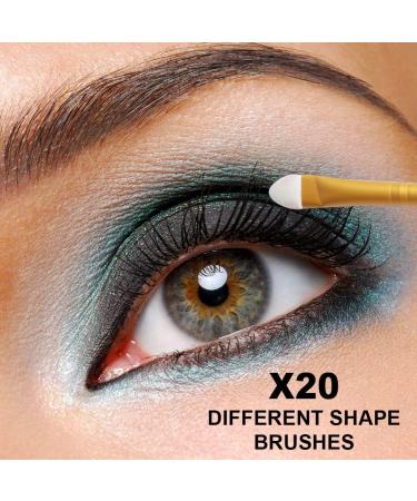 MUJGAN 20 Pieces Makeup Brush Set Professional Face Eye Shadow Eyeliner Foundation Blush Lip Makeup Brushes Powder Liquid Cream Cosmetics Blending Brush Tool (Black) - Buy Online on GoSupps.com