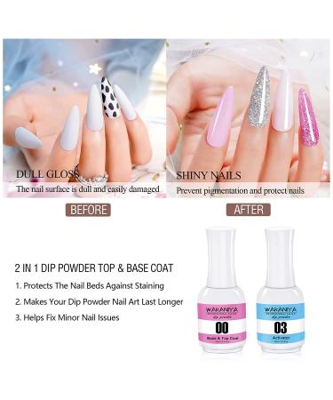 Wakaniya 15ml No Wipe Base and Top Coat Set - Glossy Shine Finish - DIY Nail Gel Design Kit - 0.5 Fl Oz (Pack of 2) - Soak Off LED Gel with Base Activator - Buy Online on GoSupps.com