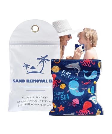 Beach Sand Remover - Cartoon Talc Free Sand Removal Beach Accessories | Sand Removal Beach Accessories Sand Wipe Off Mitt Sand Brush for Beach Feet Beach Vacation Camping Travel Trip