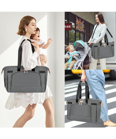 7-Piece Large Diaper Bag for Babies | Portable Diaper Pad Pacifier Pocket & Organizer | Multifunctional Hospital & Travel Bag - A2 Dark Gray - Buy Online on GoSupps.com