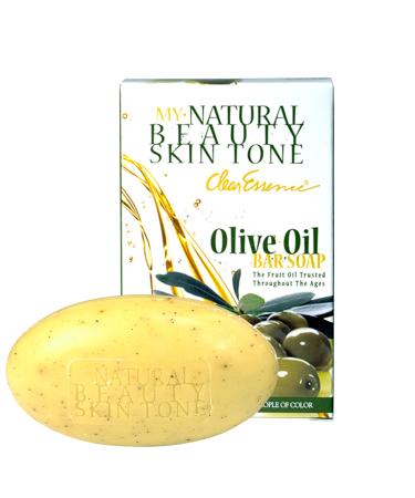 Clear Essence My Natural Beauty Skin Tone Olive Oil Soap - Face and Body Soap for All Skin Types - Hydrates Moisturizes & Deep Cleans Bar Soap - Flawless Complexion Soap For Dry Skin (6.1 Oz.)