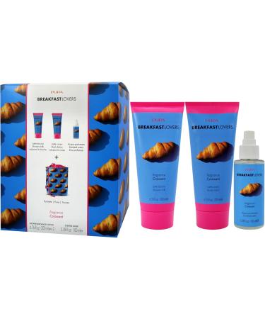 Breakfast Lovers Set - Croissant by Pupa Milano for Women - 4 Pc 6.76oz Shower Milk 6.76oz Body Lotion 3.38oz Scented Water Purse - Buy Online on GoSupps.com