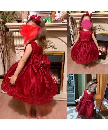 NNJXD Baby Girls Flower Princess Birthday Party Dress 648 Red-a | Size 3-4 Years - Buy Online on GoSupps.com