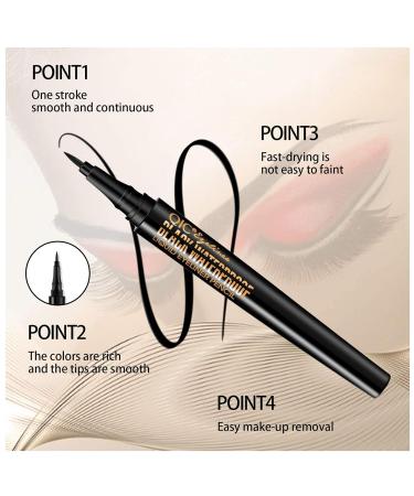 Buy Eyelin Black Liquid Eyeliner - Waterproof Quick-Drying Precision Miniature 24-Hour Liner - Buy Online on GoSupps.com