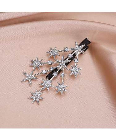 Zeshimb Vintage Crystal Star Hair Barrette - Silver Rhinestone Headpiece for Women and Girls - Buy Online on GoSupps.com