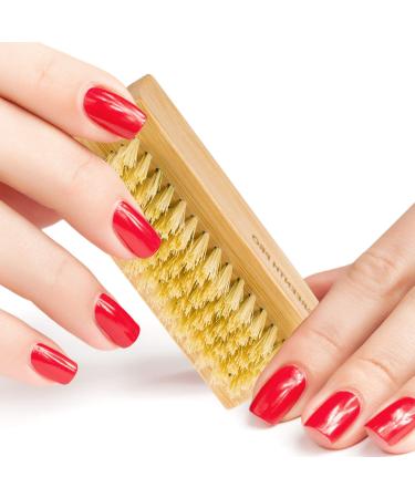 GREENTH PRO Bamboo Nail Brush 2PCS - Dual-Sided Wooden Sisal Scrub Brush for Toes and Nails Cleaning - Buy Online on GoSupps.com