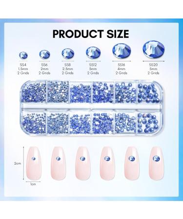 Blue Rhinestone Nail Gems - Makartt Crystal Rhinestones for DIY Nail Art & Makeup - Buy Online on GoSupps.com