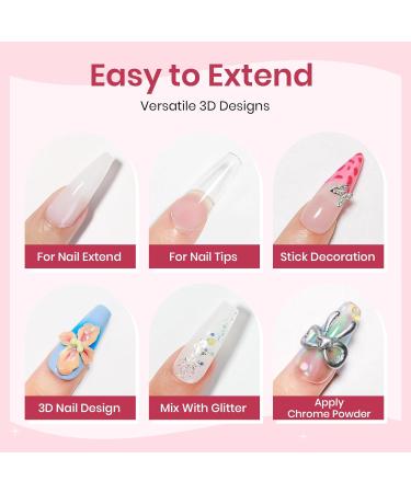  SUPWEE 3D Nail Art Gel White Pink Non Stick Solid Builder Gel for Hand Sculptures Multi-Function Nail Art DIY Salon 14g - Buy Online on GoSupps.com