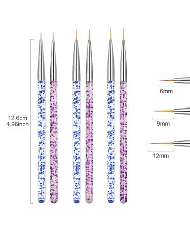 Hanyousheng 6-Piece Nail Design Brush Set | Professional Acrylic Nail Art & Liner Brushes for DIY Nail Salon Design - Buy Online on GoSupps.com
