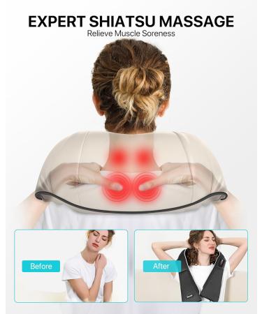 Alljoy Shiatsu Neck Massage Device with Heat | Electric Back Shoulder & Leg Massager for Home & Office | Best Gift for Men (Beige) - Buy Online on GoSupps.com
