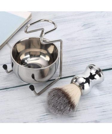 Premium Stainless Steel Shaving Tool Set | Shaving Brush Beard Brush Holder & Soap Bowl Perfect for Beauty Salons & Home Use | International Shipping Available - Buy Online on GoSupps.com