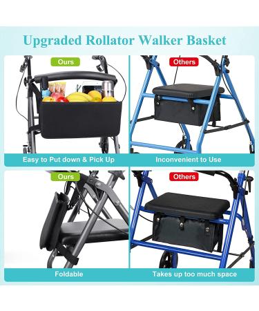 Rollator Basket with Cup Holder - Dotday Folding Walker Bag for Easy Storage, No Tipping Over - Ideal Gift for Family and Friends - Buy Online on GoSupps.com