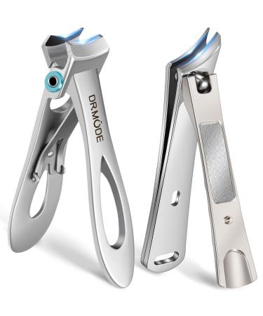 Nail Clippers for Men Thick Ingrown Nails Heavy Duty Large Toe Nail Clippers for Thick Nails for Seniors with Wide Opening Ultra Sharp Ingrown Toenail Clippers with Upgraded Slanted Curved Blade Silver Wide & Slanted Opening