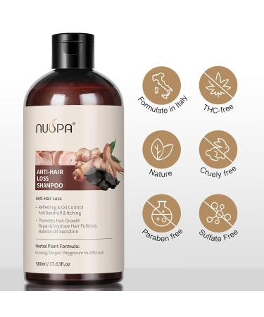 5-in-1 Herbal Hair Thinning Shampoo | 100% Natural Organic Hair Wash for Men & Women | Ginger Ginseng & Polygonum Multiflorum Infused | Daily Hair Care Treatment - Buy Online on GoSupps.com