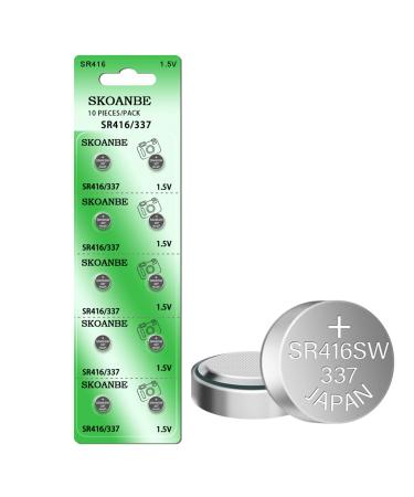 SKOANBE SR416SW 337 1.55V Watch Battery (10-Pack)