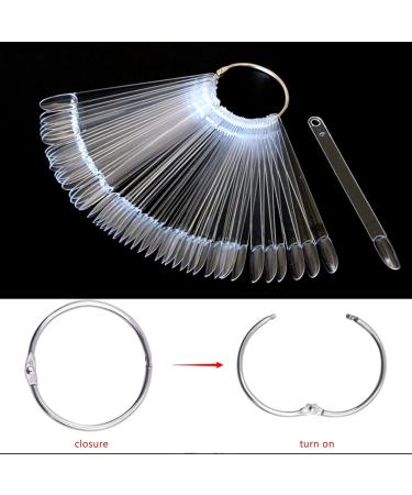 Rnitle Transparent Nail Swatches Sticks - 50 Piece Fan-shaped Board for Nail Polish Display and Practice - Clear Nail Colour Display - Buy Online on GoSupps.com