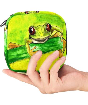 Menstruation Pad Bag with Zipper - Red Eye Tree Frog Design | Women's Napkin & Tampon Collecting Bag for Ultimate Convenience - Buy Online on GoSupps.com