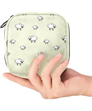 Sheep Print Sanitary Napkin Storage Bag - Portable Period Kit for Women and Teens - Menstrual Cup & Tampon Pouch - Buy Online on GoSupps.com
