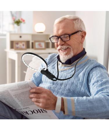 Magnifying Glass with Light Hands Free Magnifying Glass for Reading Neck Wear Magnifier for Reading Books Sewing Cross Stitching Low Vision Seniors