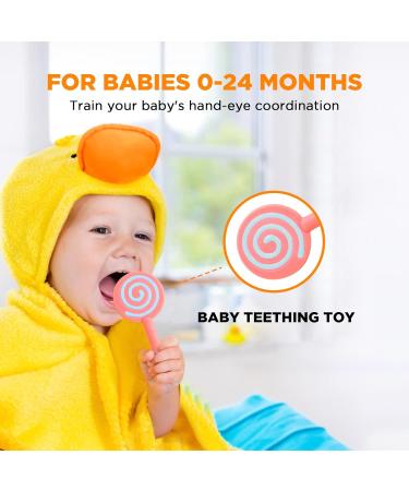 Silicone Baby Teething Toys 2Pack for 0-12 Months | Non-Toxic Teether for Babies - Buy Online on GoSupps.com