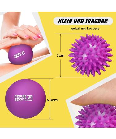 Resultsport Lacrosse & Hedgehog Massage Ball Set for Foot Pain Relief | Plantar Fasciitis Trigger Point Massage - Purple - Buy Online on GoSupps.com
