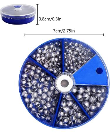 Aivoro Fishing Lime - 100 Lead Blast Weights with Storage Box | Removable Lead Weights in 5 Sizes (0.3g/0.6g/1g) - International Shipping Available - Buy Online on GoSupps.com