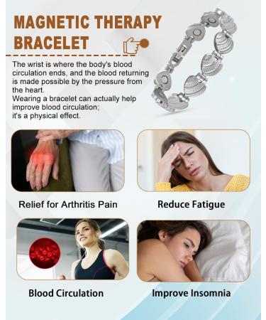 EnerCoppeX Magnetic Bracelets for Women Stainless Steel Bracelet with Effective Healing Magnets Adjustable Jewelry Gift (STB-4746) - Buy Online on GoSupps.com