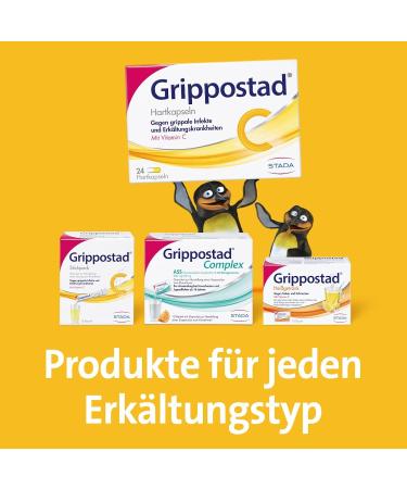 Grippostad C Flu Capsules - Paracetamol Vitamin C & Caffeine | 3x24 Hard Capsules for Cold Relief - Fast International Shipping - Buy Online on GoSupps.com