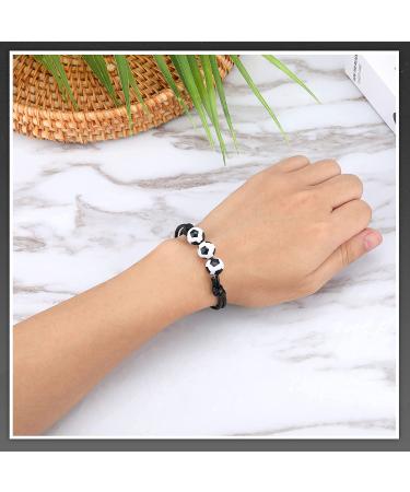 Sport Theme Charm Bracelets - Set of 20 Soccer Basketball Football Baseball Volleyball Bracelets for Teens and Adults - Adjustable and Inspirational Sports Beads Bracelet with Charms - Great Outdoor Gift - Buy Online on GoSupps.com