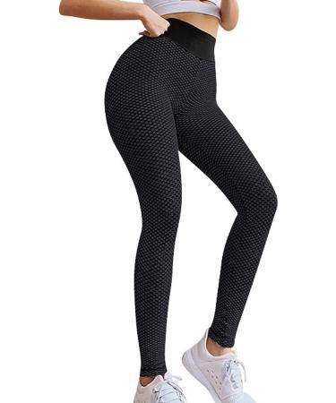 Famous TikTok High Waist Tummy Control Yoga Pants for Women - Booty Lifting Workout Tights in Large (D-black) - Buy Online on GoSupps.com