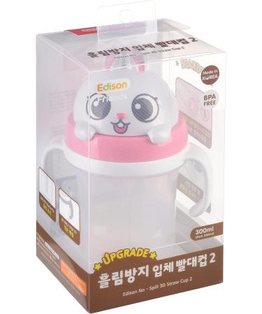 Edison Friends 3D Non-Spill Straw Cup - BPA Free, Platinum Silicone, White Rabbit Design | 10.1 Oz - Made in Korea - Buy Online on GoSupps.com